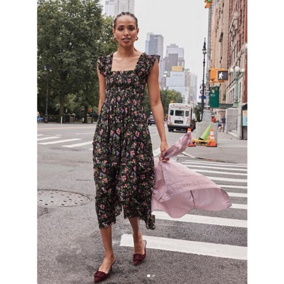 💕HILL HOUSE HOME💕 The Ellie Nap Dress ~ Berry Floral Print Small - Picture 6 of 16